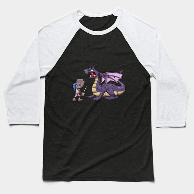 Knight VS Dragon Baseball T-Shirt by TheMaskedTooner